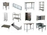 Столы,  шкафы,  полки,  подтоварники из нержавеющей стали